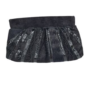 Samir Vintage Black Leather & Suede Clutch Pocketbook